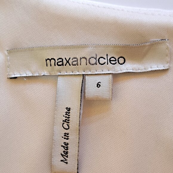 MAX & CLEO Claire dress Sz 6 LACE & BIG velvet SHOULDER BOW FORMAL PROM CHIC WOW - Picture 7 of 10